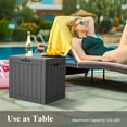 thumbnail image 2 of 31 Gallon Black Resin Wood Look Outdoor Storage Deck Box with Lockable Lid, 2 of 7