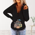 thumbnail image 1 of 2023 Chandail en Molleton de Mode pour Femmes 50 % de Rabais Liquidation Mode et Confortable Décontracté Imprimé Manches Longues Patchwork Chandail à Fermeture à Glissière, 1 of 4