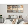 thumbnail image 2 of Large Abstract Framed Wall Art - Canvas Wall Art Pictures Prints for Living Room Decor Natural Float Framed Artwork for Bedroom Kitchen Home Office Decoration 60" X 28" Set of 3 Blue Grey, 2 of 6