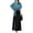 Blue, variant on Plus Size 2 Piece Sets 2 Piece Elegant Office Outfit for Women Batwing Sleeve Blouse Wide Leg Culottes Pants Set Blue L