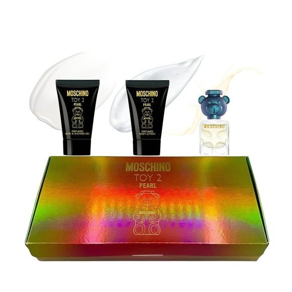 Set de Regalo Exclusivo Moschino Toy 2 Pearl – Mini Eau de Parfum 5 ml + Gel 24 ml + Loción 24 ml