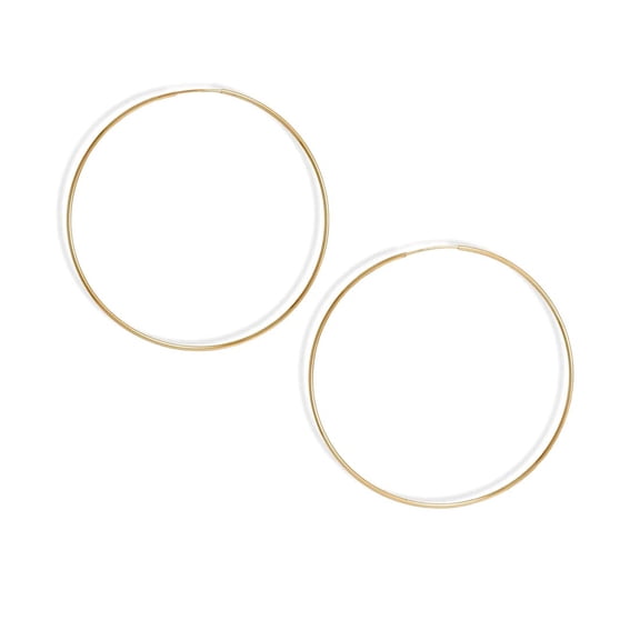 14/20 Gold Filled 65mm Endless Hoop Hoop Earrings 65mm in Diameter Tubing is 1.25mm Hoop Earring for Women