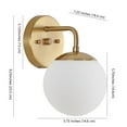 thumbnail image 4 of JONATHAN Y Louis Parisian Globe 5.75" 1-Light Metal/Frosted Glass Modern Contemporary LED Vanity, Brass Gold, 4 of 8