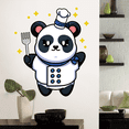 thumbnail image 2 of Multicolored Kids Bedroom Home Kitchen 20" x 25" Giant Panda Chef Cook Vinyl Wall Decoration Bear Animal Clipart Design Removable Vinyl Wall Decal Sticker, 2 of 4