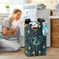 thumbnail image 5 of Yayeee Freestanding Laundry Hamper with Handle Collapsible Large Storage Basket for Clothes, Green Dragon Flowers, 5 of 7