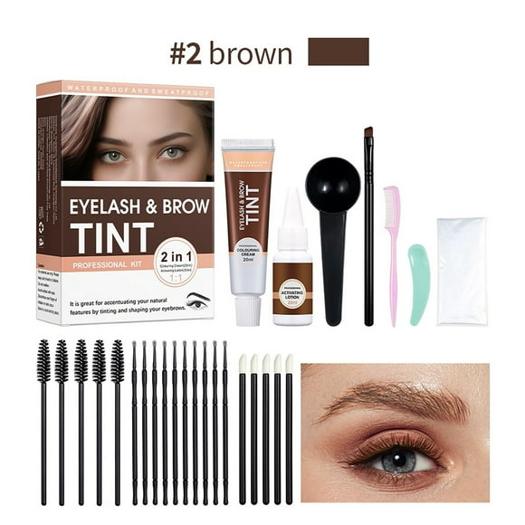 Fiudx Tinte de Cejas, Kit de Color, Base Natural de Plantas, Set de Belleza, Larga Duración, Resultados En Semipermanentes, Uso En Salón de Belleza En Casa, Opción de Regalo para Mujeres, Fácil Aplic