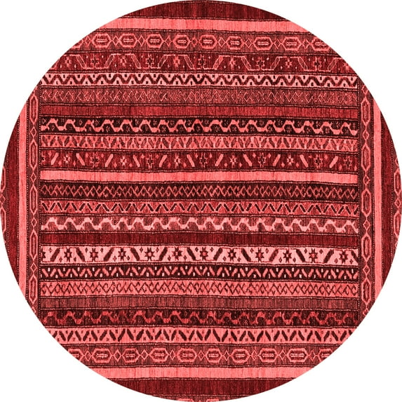 Ahgly Company Machine Washable Indoor Round Southwestern Red Country Area Rugs, 5' Round