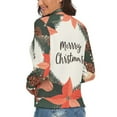 thumbnail image 3 of Merry Christmas Lettering Wreath Leanfs Women's Turtleneck Sweater Long Sleeve Ribbed Fitted Turtle Neck Casual Fall Winter Collection Top XL, 3 of 4