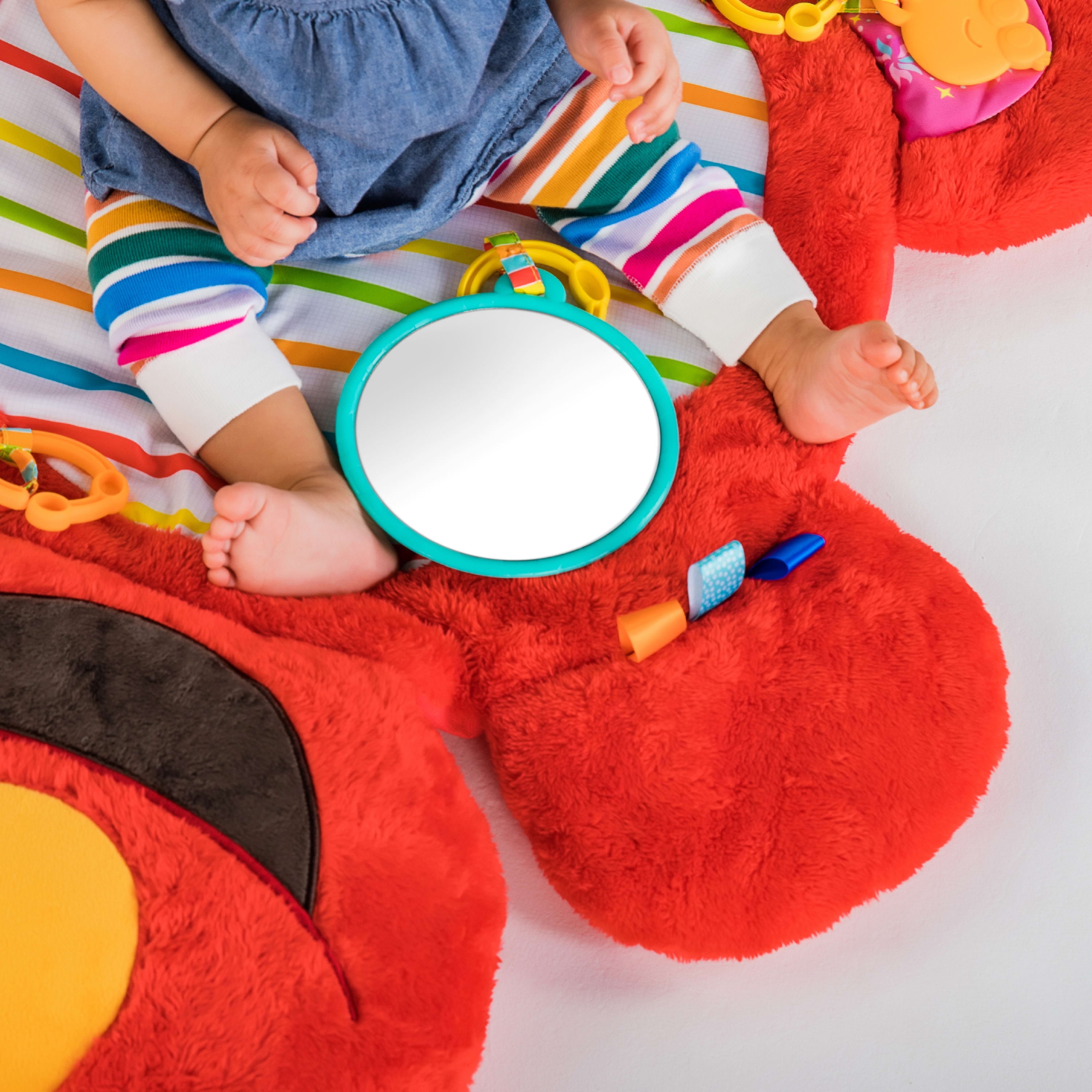 Bright Starts Sesame Street Tummy Time Prop & Play Activity Mat - Elmo, Ages 0-12 months