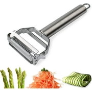 Julienne Vegetable Peeler, Stainless Steel Multifunctional Peeler Scraper, Shredder, Double-Bladed Potato Peeler for Carrot Cucumber Apple Veggie Fruit, 1 pcs Cooler Depot Vegetable Peeler per Order