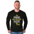 thumbnail image 5 of In Him Through Him Christian Cross Long Sleeve TShirt Men Women Brisco Brands S, 5 of 6
