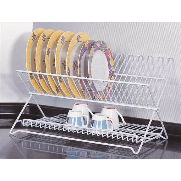 WHITE FOLDING DISH RACK