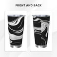 thumbnail image 3 of Daiia Abstract Black White Swirls Printed 20oz Insulated Coffee Cup with Straw Topper, Fully Spill Proof Travel Coffee Mug, Stainless Steel Tumbler for Work Home Outdoor Car-Straw Three-piece Set, 3 of 8