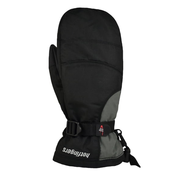 HOTFINGERS Men's Rip-N-Go Alpine Sport Fabric Mitten, Color: Black/Gray, Size: M