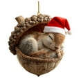 thumbnail image 1 of Christmas Tree Ornaments Acrylic Forest Animals Print Decorations 3.1 in With Hanging Cord For Holiday Tree Display, 1 of 1
