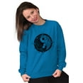 thumbnail image 4 of Floral Yin Yang Symbolic Spiritual Women Crewneck Sweatshirt Brisco Brands X, 4 of 6