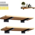thumbnail image 2 of 4 Pcs Support d'Étagère Industriel Support d'Étagère Mural Fixation Rétro, Supports d'Étagère en Métal avec Vis Bride d'Étagère Murale, Acier Inoxydable Noir 250mm, 2 of 5