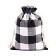 thumbnail image 1 of GG375 Bolsa de regalo con calendario de Adviento de Navidad, bolsas de almacenamiento con cordón de algodón a cuadros rojos y negros, bolsa de regalo de dulces de Navidad de Papá Noel, 1 of 4