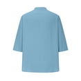 thumbnail image 5 of Bovxnpu 3/4 Length Sleeve Womens Tops, Cotton Dressy Casual Blouses for Women, Women's V-Neck Loose Button Imitation Cotton And Linen Tunic Summer Shirt Blouse M, 5 of 5