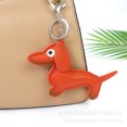 thumbnail image 5 of New dachshund bag charm, PU leather doll keychain accessory, bag ornament, puppy leather charm, tan + gold keychain, 5 of 5