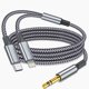 thumbnail image 1 of Cable de audio auxiliar UWOXX 2 en 1 USB-C y Lightning a 3,5 mm, 1,2 m, 1 of 7