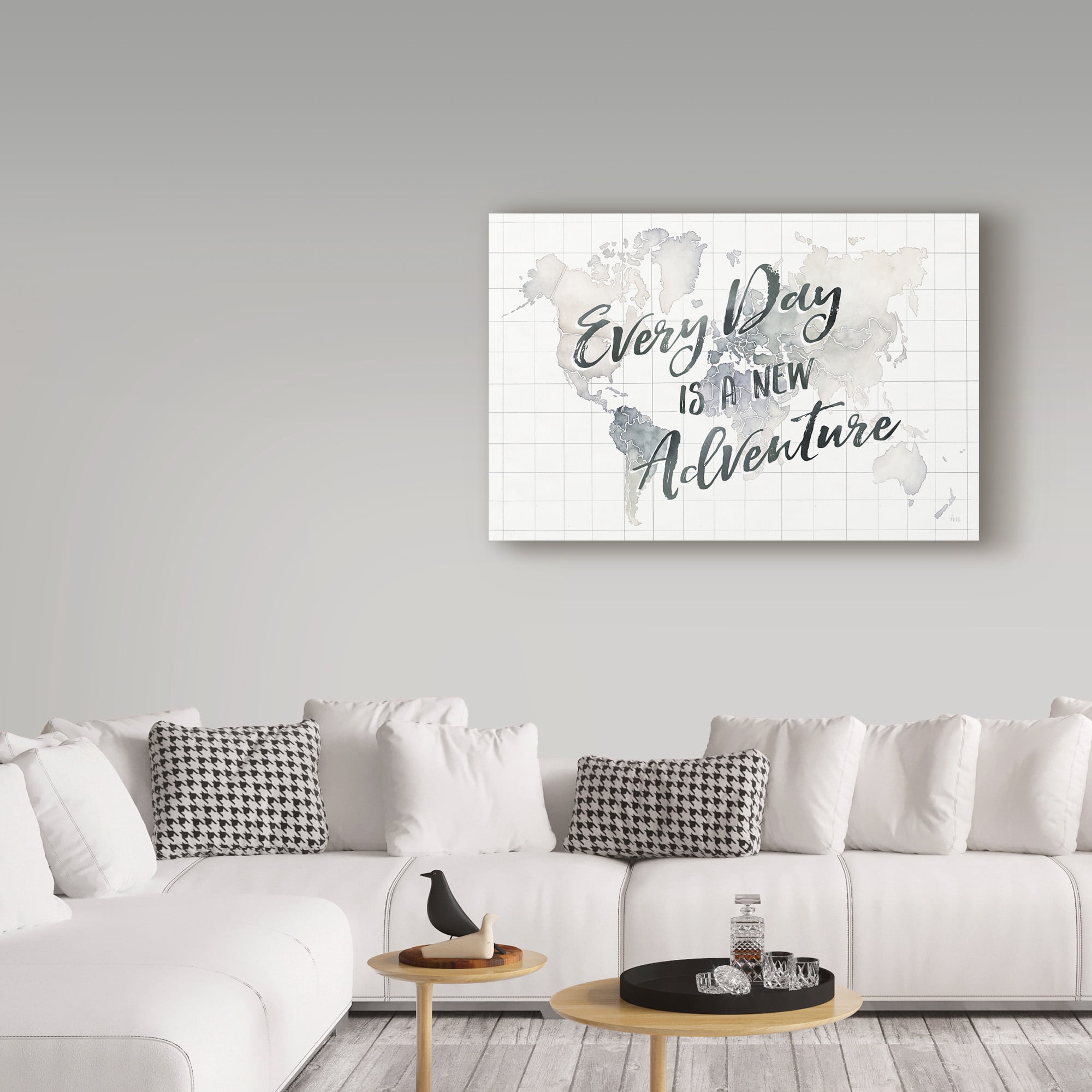Trademark Fine Art 'Watercolor Wanderlust World Adventure' Canvas Art by Laura Marshall
