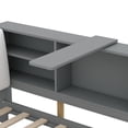 thumbnail image 5 of Euroco Wood Twin Size Daybed with Storage Shelves and Drawers Sofa Bed for Bedroom, Gray, 5 of 12