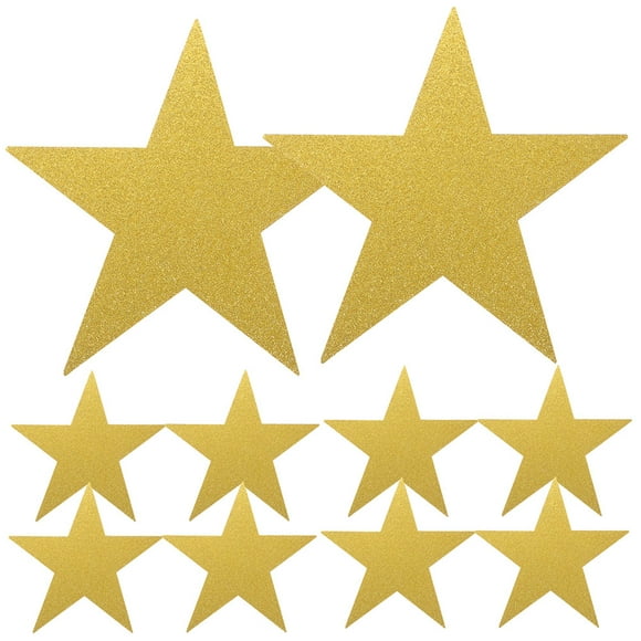 24 Piezas de Recortes de Estrellas Doradas con Purpurina Recortes de Estrellas de Papel Grandes Decoraciones de Estrellas Doradas de Doble Cara para Tablón de Anuncios Decoración de Fiestas en la Pare