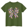 thumbnail image 4 of Abcomgle Mardi Gras Shirts for Girls Size 6-8 Carnival Purple Green Yellow Bow T Shirts for Girls Crewneck Short Sleeve Tee Shirts for Girls Spring Funny Holiday Blouses for Girls, 4 of 4