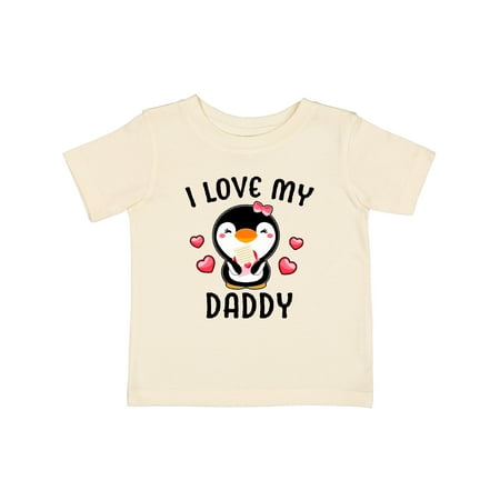

Inktastic I Love My Daddy with Cute Penguin and Hearts Gift Baby Girl T-Shirt