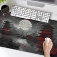 thumbnail image 4 of Japanese XXL Gaming Mouse Pad - 35.4x15.7 Inch Black Red Design, Extended Large Keyboard Full Desk Mat, Non-Slip Rubber Base, Stitched Edges, Perfect for Home Office, 4 of 6