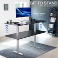 thumbnail image 4 of VIVO Dual Motor 71” x 30” Standing Desk, 1-Piece Black Top, Gray Frame, 4 of 8
