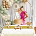 thumbnail image 4 of 4 Pack White and Gold Tablecloths - 86.6"x51.2" Rectangular Gold Table Cover for Weddings Birthdays First Communion Baby Showers Graduation, 4 of 7