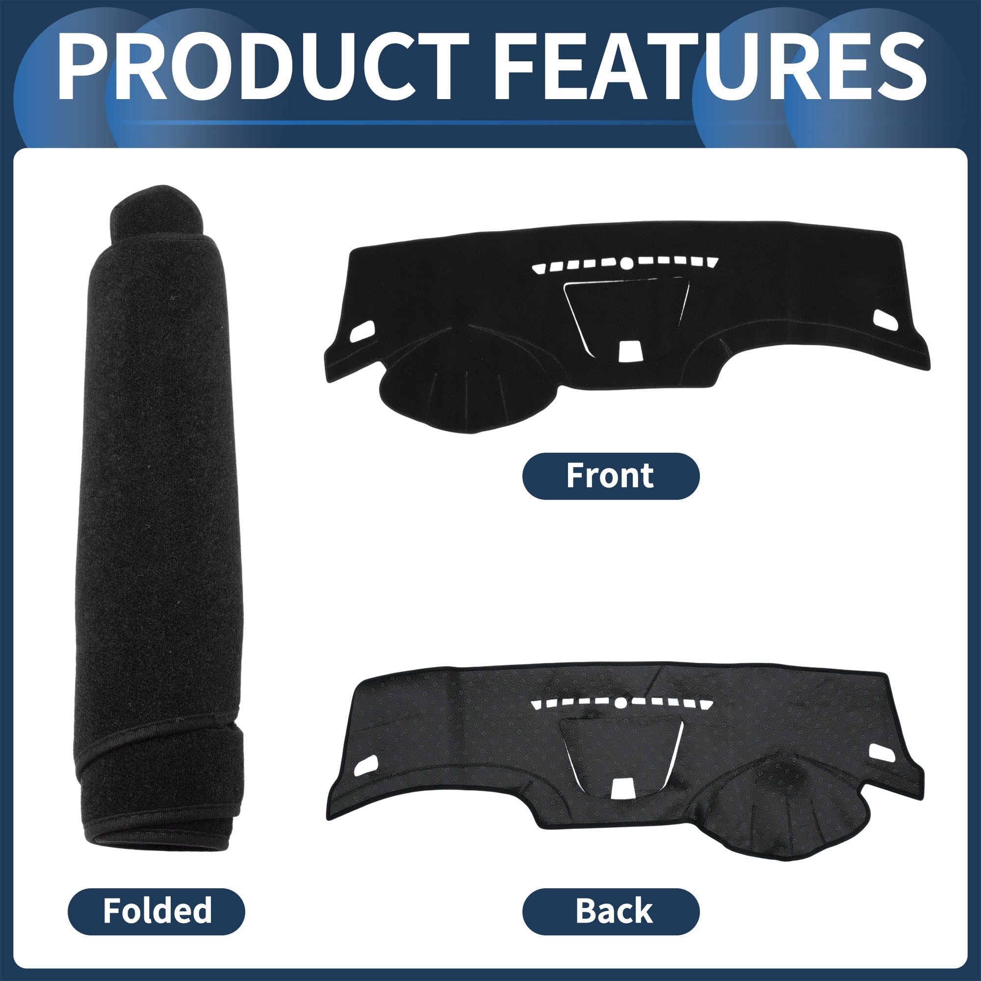 Dashboard Cover Dash Cover Mat Carpet for Chevy Cruze 2008-2015 Polyester Black