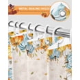 thumbnail image 5 of Fall Shower Curtain Orange Blue Pumpkins Bathroom Curtains with Hooks, Waterproof Fabric Sunflower Fallen Leaves Thanksgiving Bath Shower Curtains Set for Bathroom Bathtubs Decor 72x84 Inch, 5 of 7