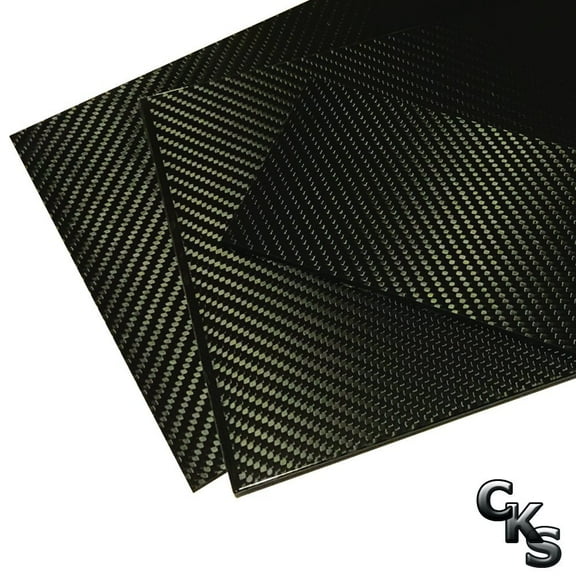 2 Carbon Fiber Plate - 200mm x 300mm x 3mm Thick - 100% -3K Tow, Plain Weave -High Gloss Surface 1 Plates