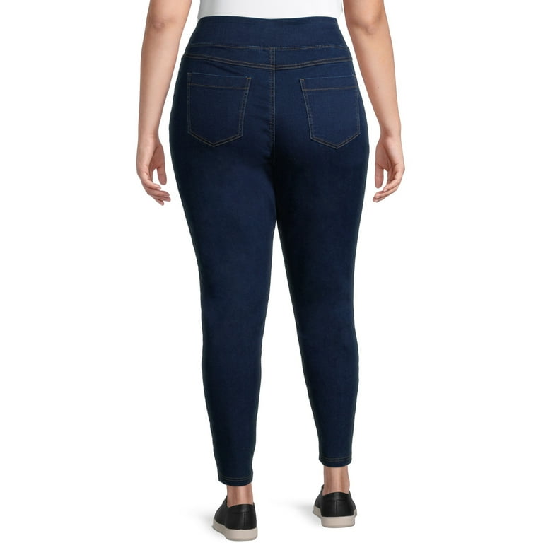 Terra & Sky Women's Plus Size Pull On Jegging Jeans, Single and 2-Pack, 28”  Inseam 