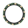 thumbnail image 2 of YFYANG Universal Elastic Green Blooming Daisy Pattern Car Steering Wheel Cover, Non-Slip Sweat Absorbent, 2 of 8