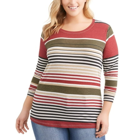 Poof Junior Plus OPP Stripe Side Slit Tee