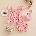 thumbnail image 2 of KPOPLK Newborn Baby Girl Clothes Summer Outfits Set Infant Ruffle Sleeveless Strap Cute Bow Tank Tops 3 6 12 18 Months(6-12 Months,Red), 2 of 6