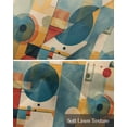 thumbnail image 6 of Geometric Yellow Linen Curtain Valance for Bedroom/Bathroom/Kitchen/Office/Living/Dining Room Windows,Modern Abstract Graffiti Painting Art Pocket Topper Drapes Decorative Cafe Drapery Panel 42x12, 6 of 6