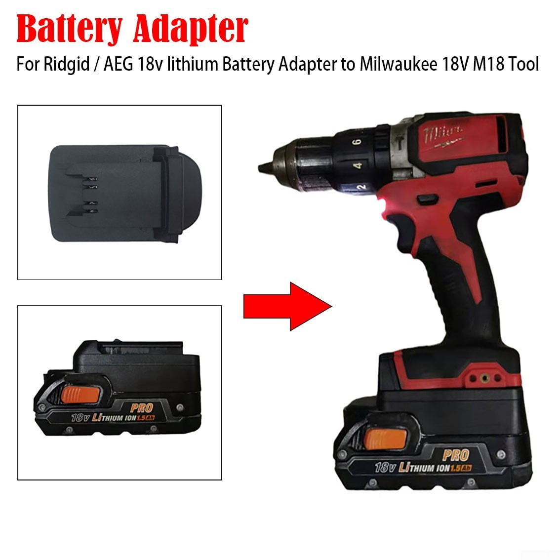AEG 18v lithium Battery Adapter to 
