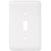 BRAINERD 64345 Stamped Steel Round Single Toggle Switch Wall Plate / Switch Plate / Cover White