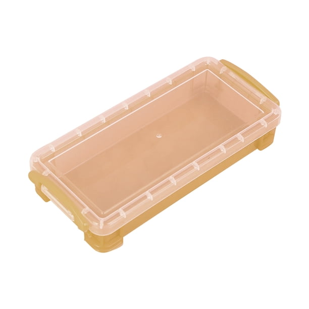 Estuche organizador de plástico transparente para lápices, de gran capacidad, con cierre hermético, apilable, ideal para guardar bolígrafos, marcadores y otros artículos de oficina.
