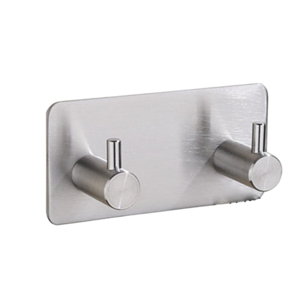 Gancho para baño, armario, acero inoxidable 304, impermeable, sin perforaciones, adhesivo. Sliver 14-2-S