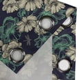 thumbnail image 4 of Ambesonne Vintage Grommet Curtain, Blossoms Dragonflies, 50" x 72", Mint Green and Dark Blue, 4 of 6