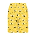 thumbnail image 5 of Puntoco Men short pants Clearance Men Casual Print Shorts with Pockets Elastic Waist Beach Pants Yellow XL(XL), 5 of 5