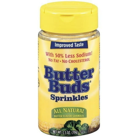 Butter Buds Butter Butter Buds All Natural Sprinkles Butter Flavor Granules 2.5 Oz Shaker (Pack of 12) ()