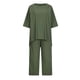 thumbnail image 4 of Camisas Para Mujer Trajes Casuales de 2 Piezas Mangas Tres Cuartos Tops de Lino Y Algodón Pantalones Cortos Ajustados Conjuntos de Cuello Redondo Odeerbi ODB124221, 4 of 8