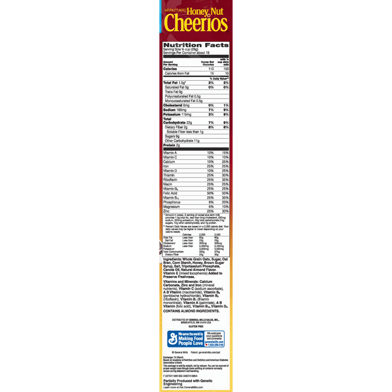 Honey Nut Cheerios, Gluten Free, Cereal, Family Size 2 Pack, 39 oz 